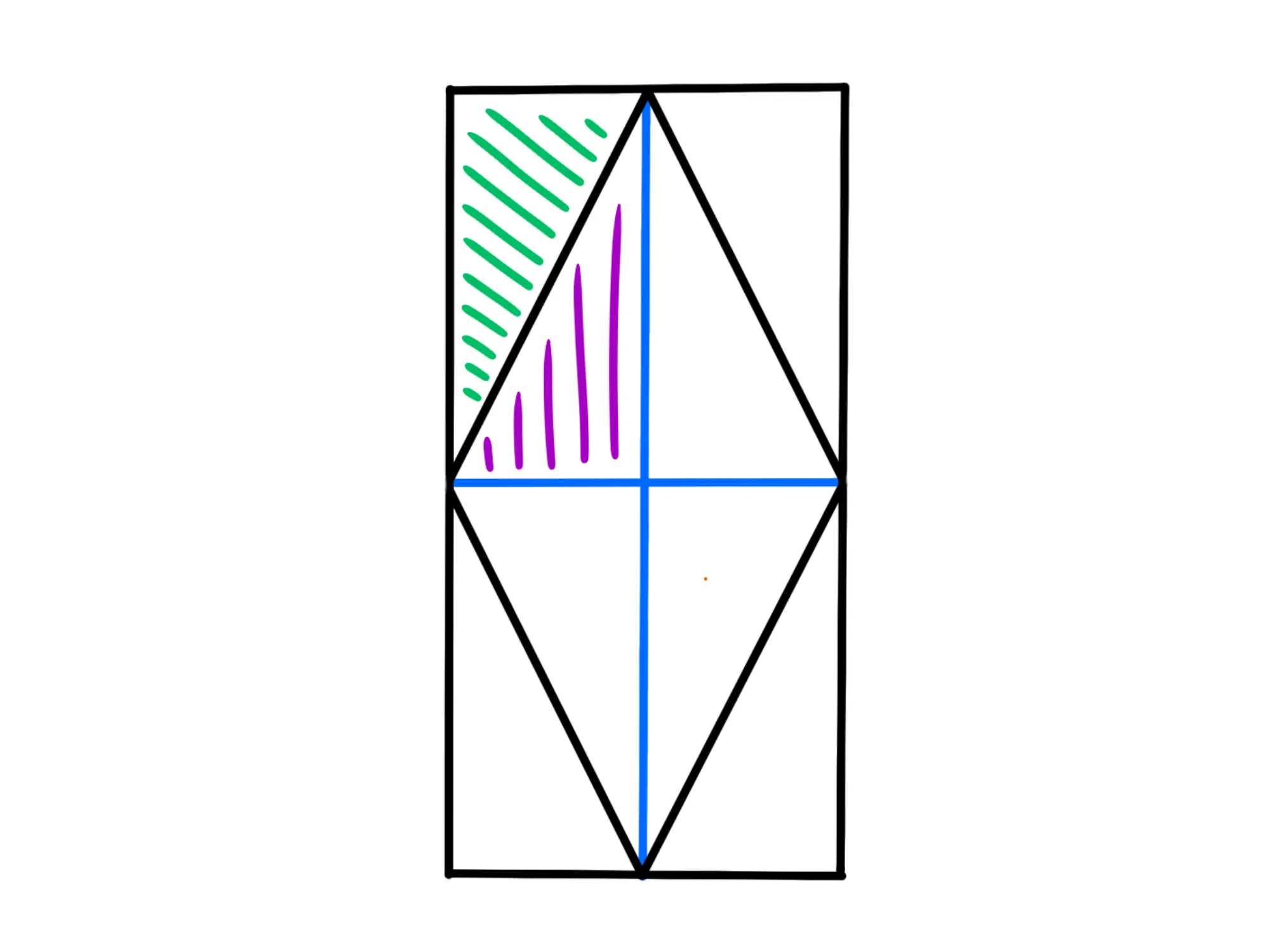 Triangolini in cui il rombo divide il rettangolo
